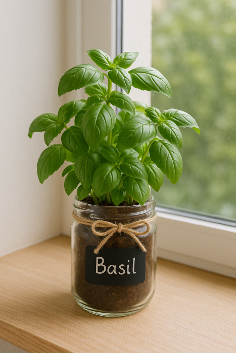Ghivece pentru plante aromatice din borcane