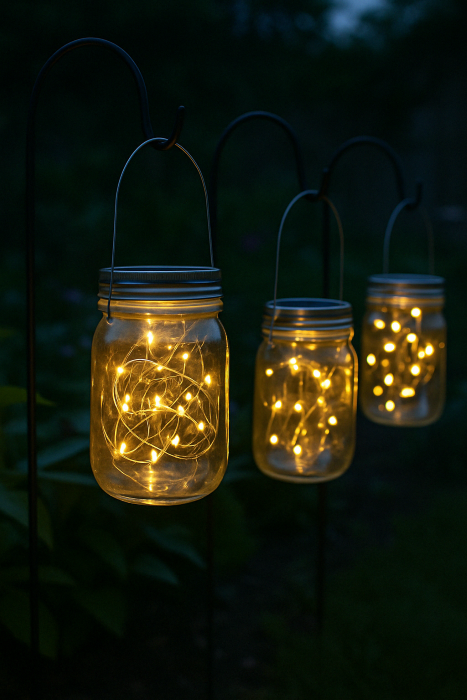 Globuri luminoase din borcane (fairy lights în borcane)