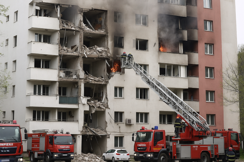 Explozie devastatoare într-un bloc din Sectorul 5 București