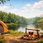 Camping langa Bucuresti pe malul lacului