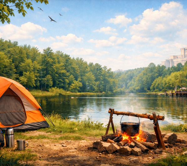 Camping langa Bucuresti pe malul lacului