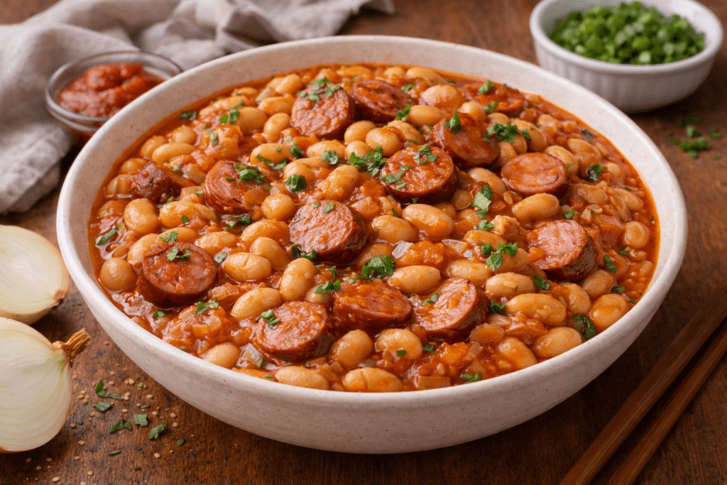 Tochitura de fasole cu cârnați