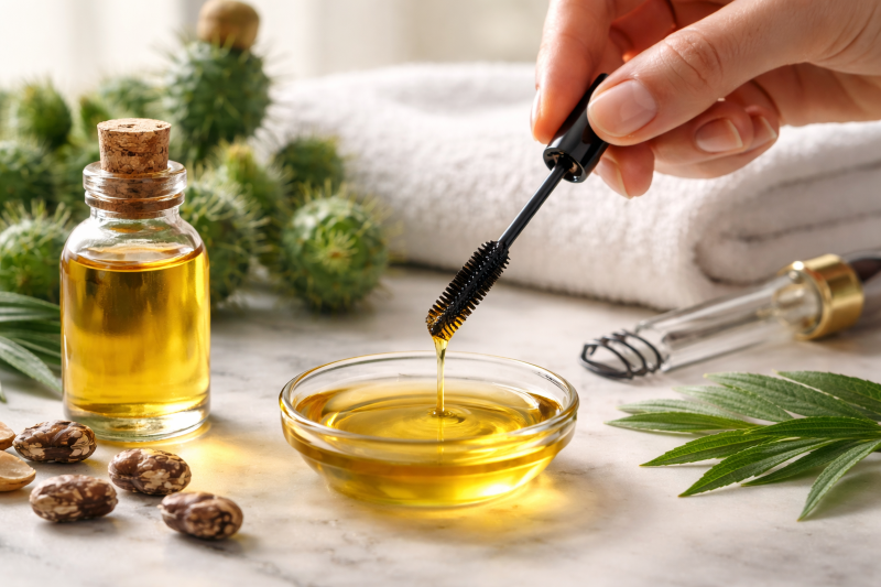 Tratament de frumusețe cu ulei de ricin pentru gene