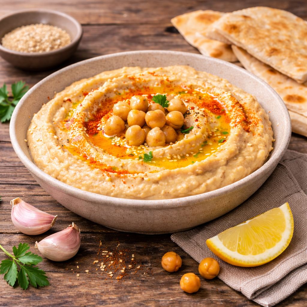 Bucătica de hummus cu pita