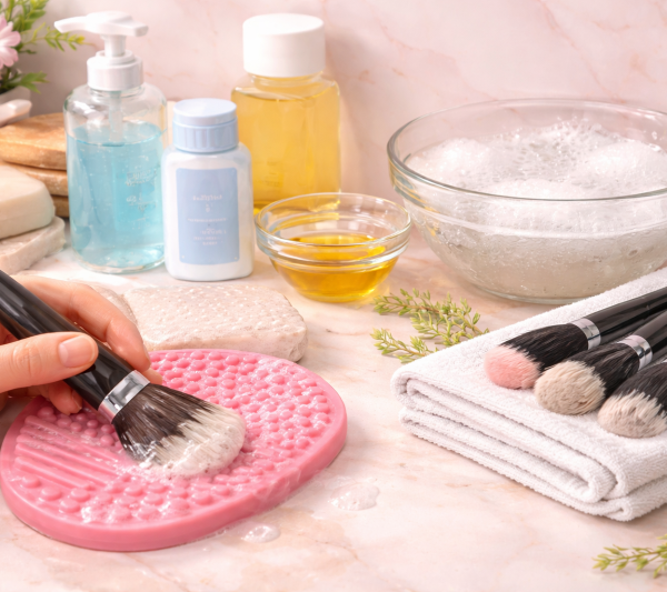 Curățenie pentru pensule de machiaj