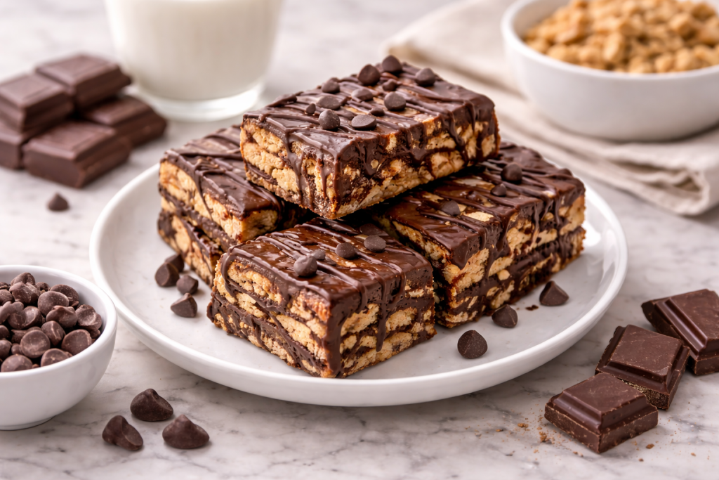 Pătrățele de biscuiți cu ciocolată