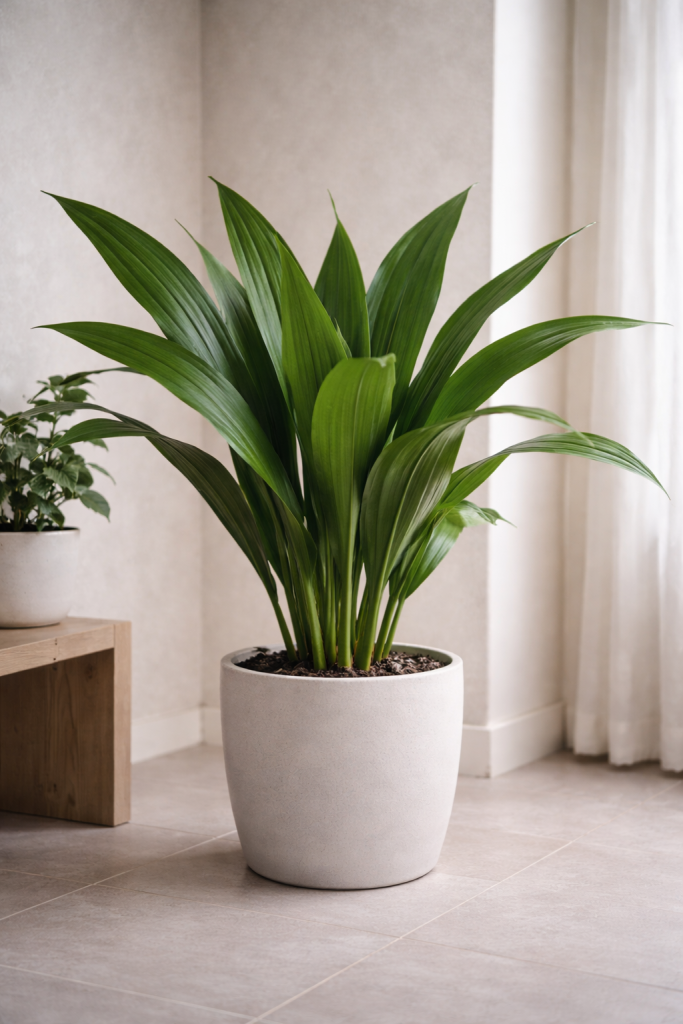 Planta Aspidistra într-un ghiveci modern
