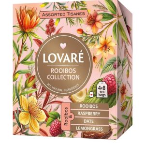 Ceai asortat Rooibos Lovare, set 32 pliculete, 4 arome
