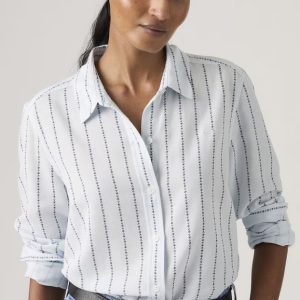 Levi's Camasa cu model in dungi si guler ascutit, Albastru deschis/Bleumarin