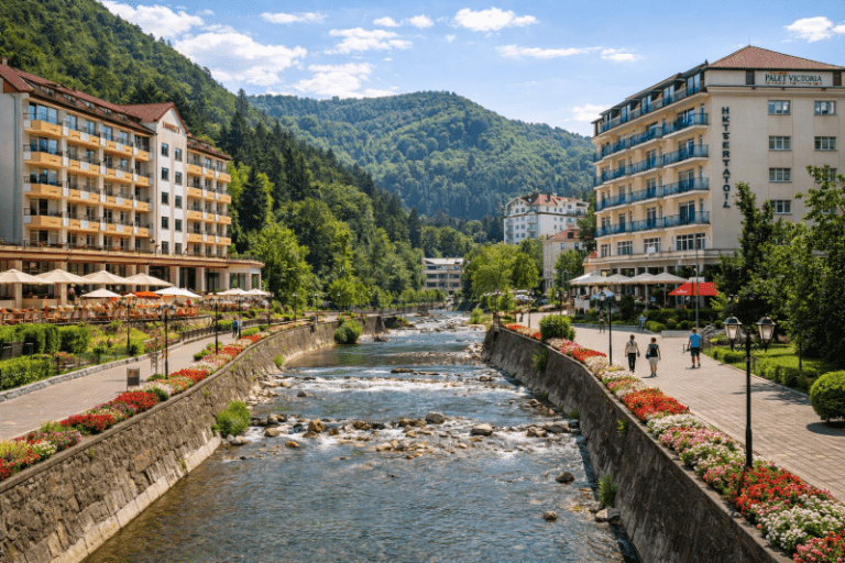 Peisaj liniștit la Băile Olănești