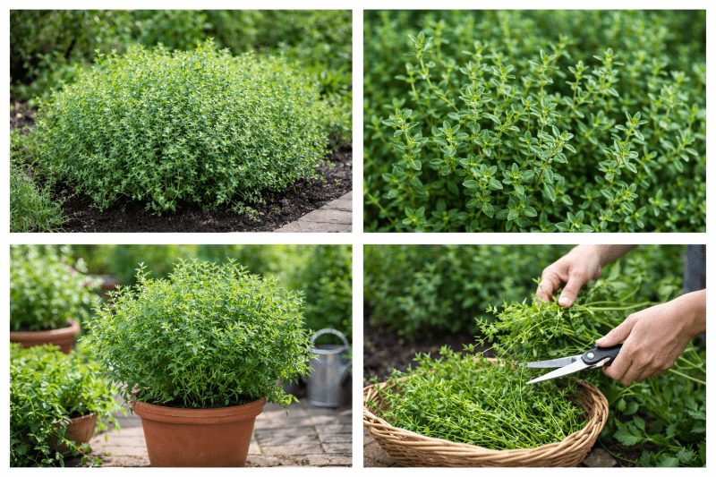 Plante de cimbru în diferite condiții