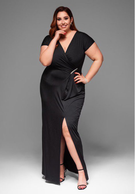 Rochie de seara Maxi Plus size LACRICA negru