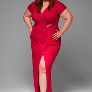 Rochie de seara Maxi Plus size LACRICA rosu