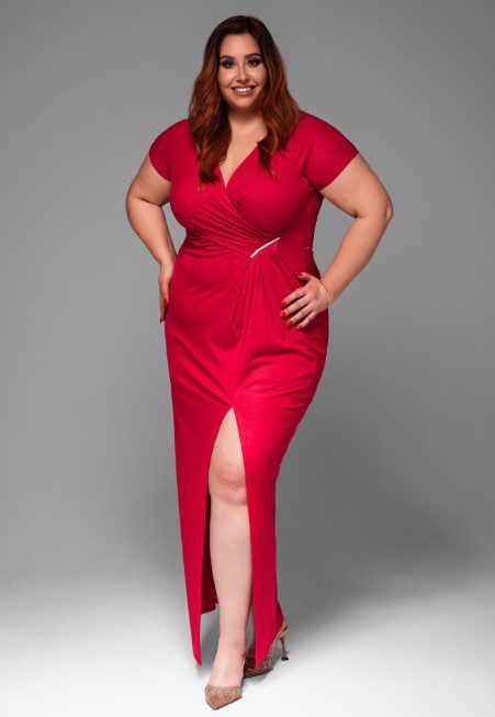 Rochie de seara Maxi Plus size LACRICA rosu