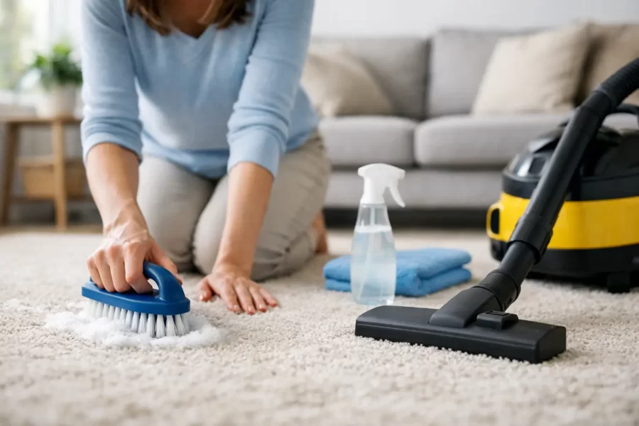 Cum se curăță covorul acasă, fără greșeli