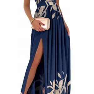 rochie maxi evazata cu un singur umar