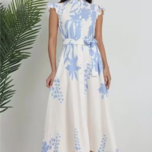 rochie maxi imprimeu floral
