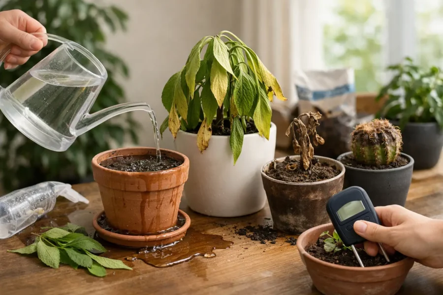 7 greșeli când uzi plantele acasă