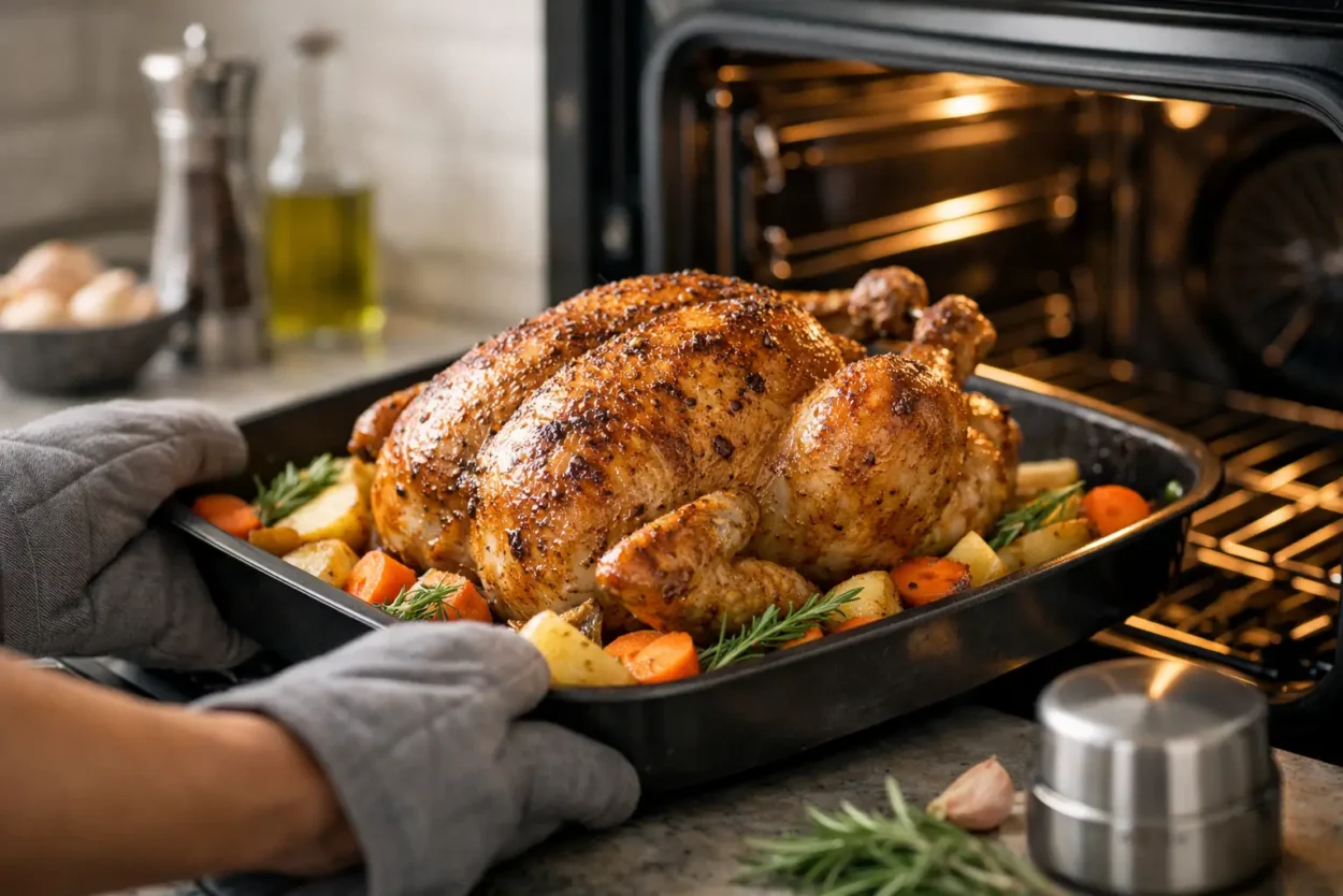 Cât timp se coace puiul la cuptor