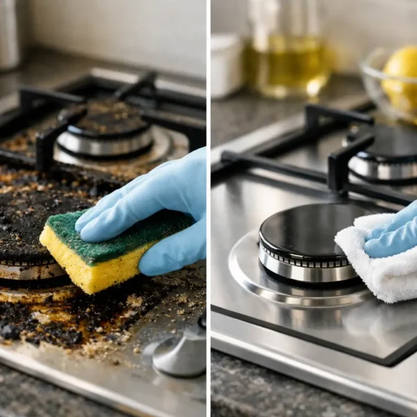 Cum se curăță aragazul ars, fără urme