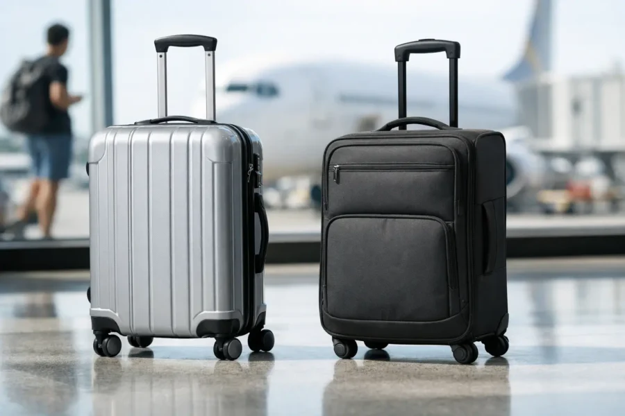 Valiză rigidă vs textilă avion: ce alegi?