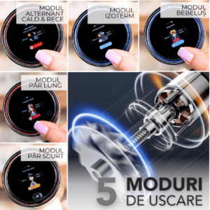 Uscator de Par Profesional Uniorange® H6, Ecran LCD, Anti-Electrizare, 5 Moduri de Uscare, 3 Trepte Temperatura, 2 Viteze, 110000 RPM