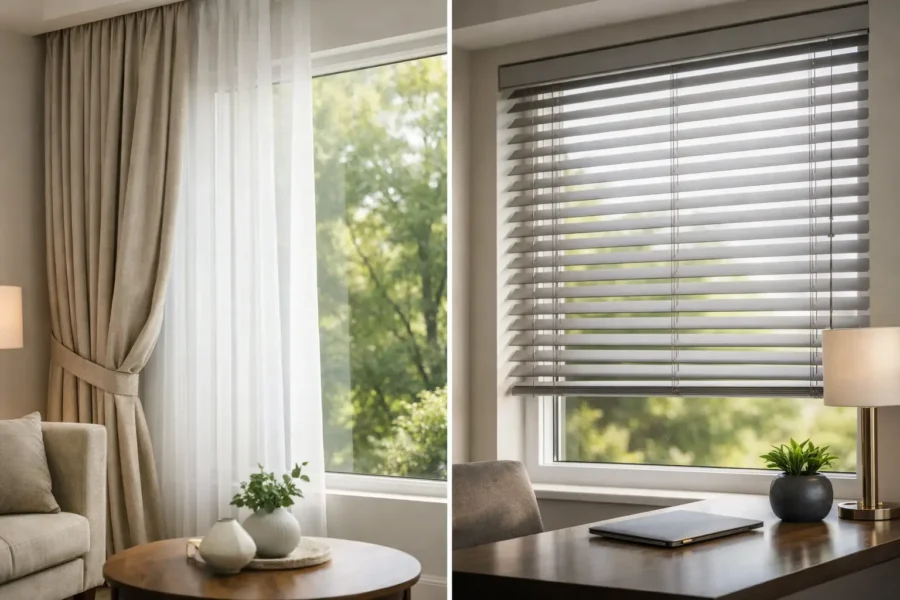 Draperii sau jaluzele interioare? Ce alegi