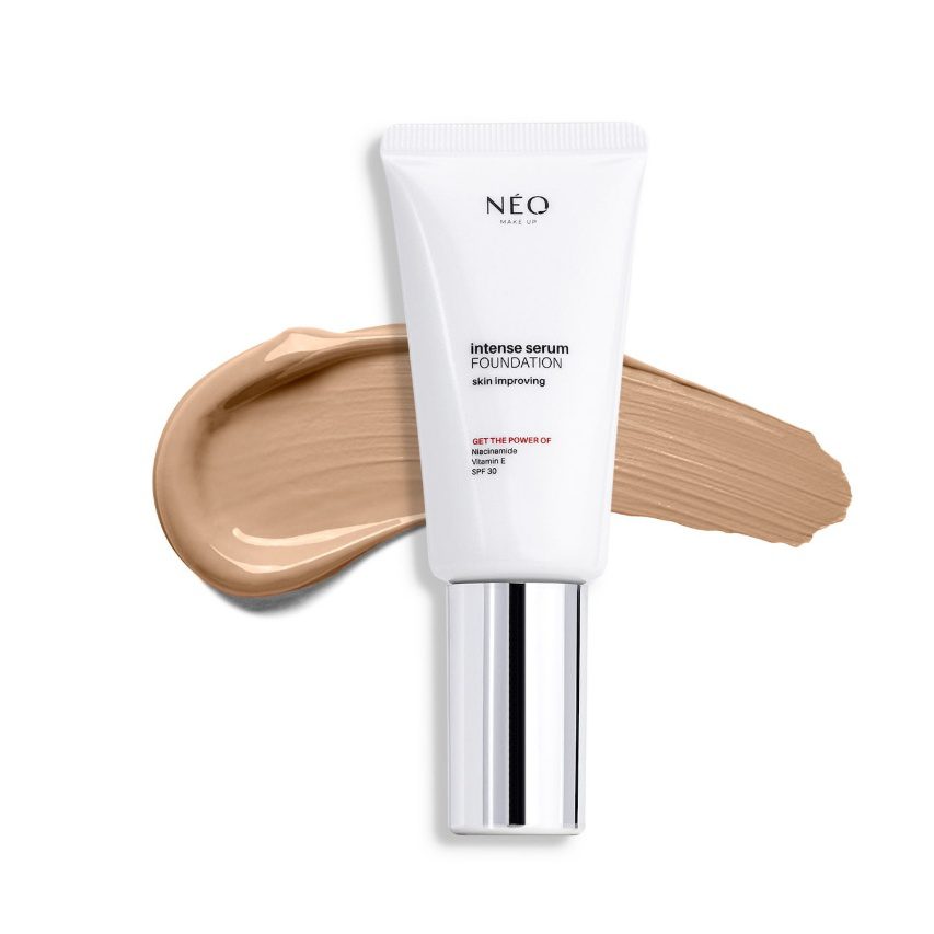 Fond de ten Intense Serum Foundation SPF 30, NEO Make Up, 30 ml (Culoare produse: 01 Porcelain)