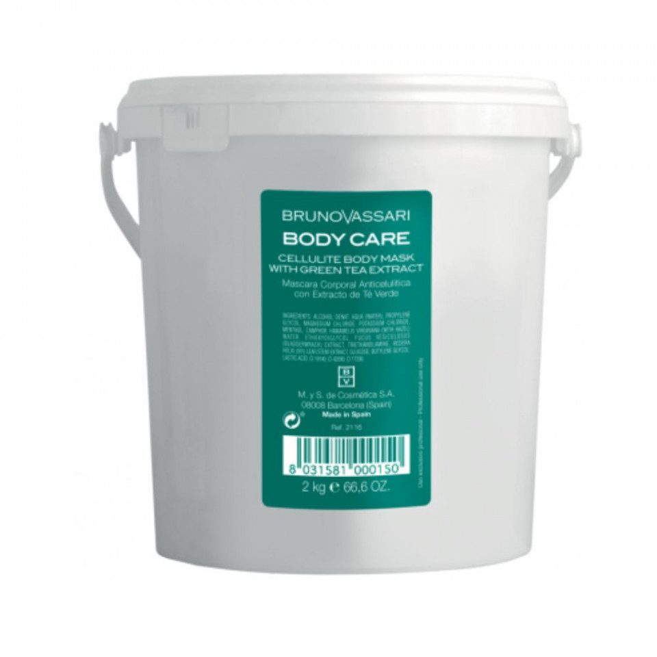 Masca pentru Corp Bruno Vassari, Body Care, cu Extract de Ceai Verde, Anti-Cellulită, 2000 ml