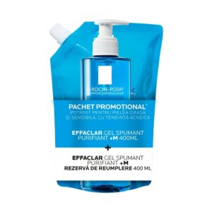 Pachet Gel de dus calmant Lipikar, 400 ml + Rezerva, 400 ml + Balsam Lipikar Baume Light AP+M, 15 ml, La Roche-Posay