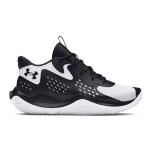 Pantofi mid-cut pentru baschet Jet '23 - Alb/Negru