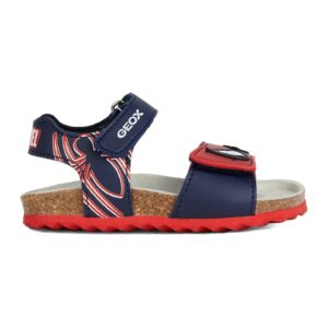 Sandale cu velcro si model Spider-Man - Rosu/Alb/Bleumarin