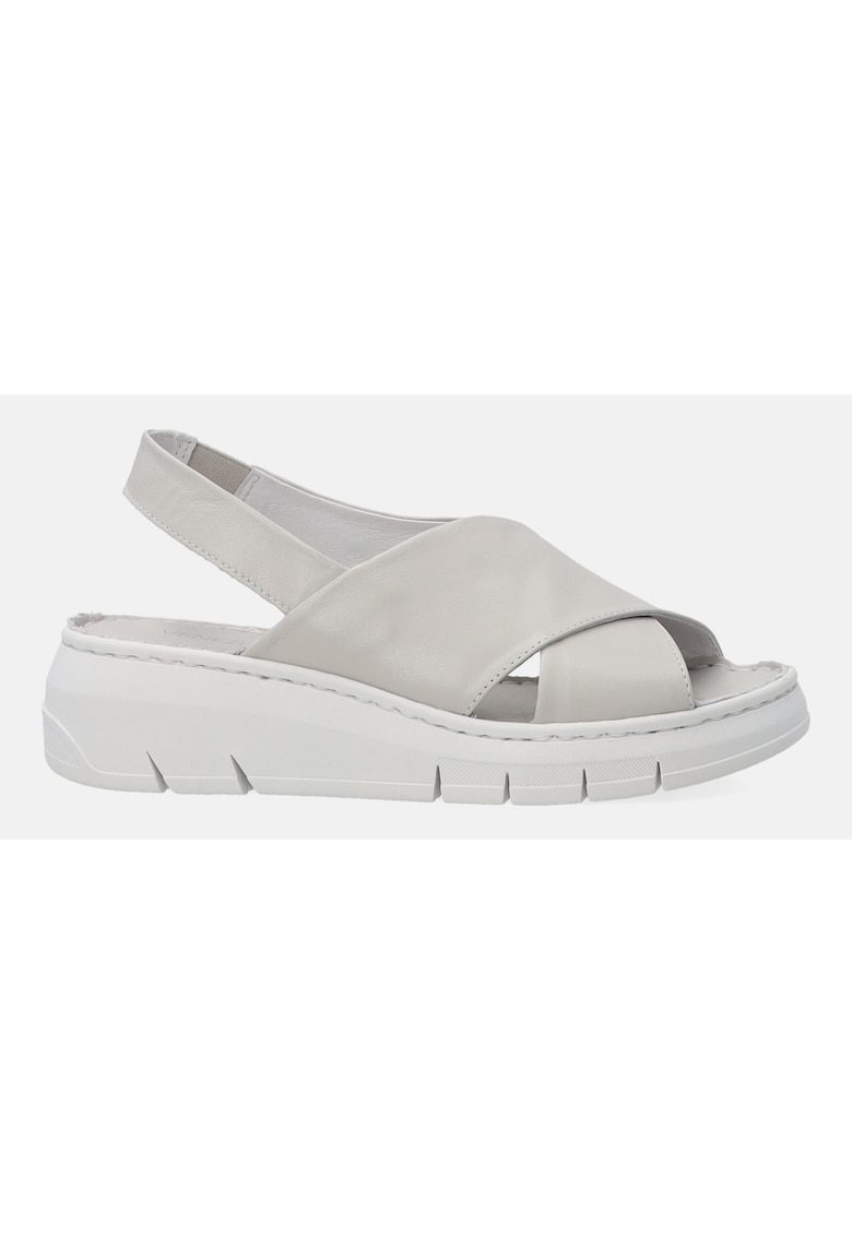 Sandale wedge din piele