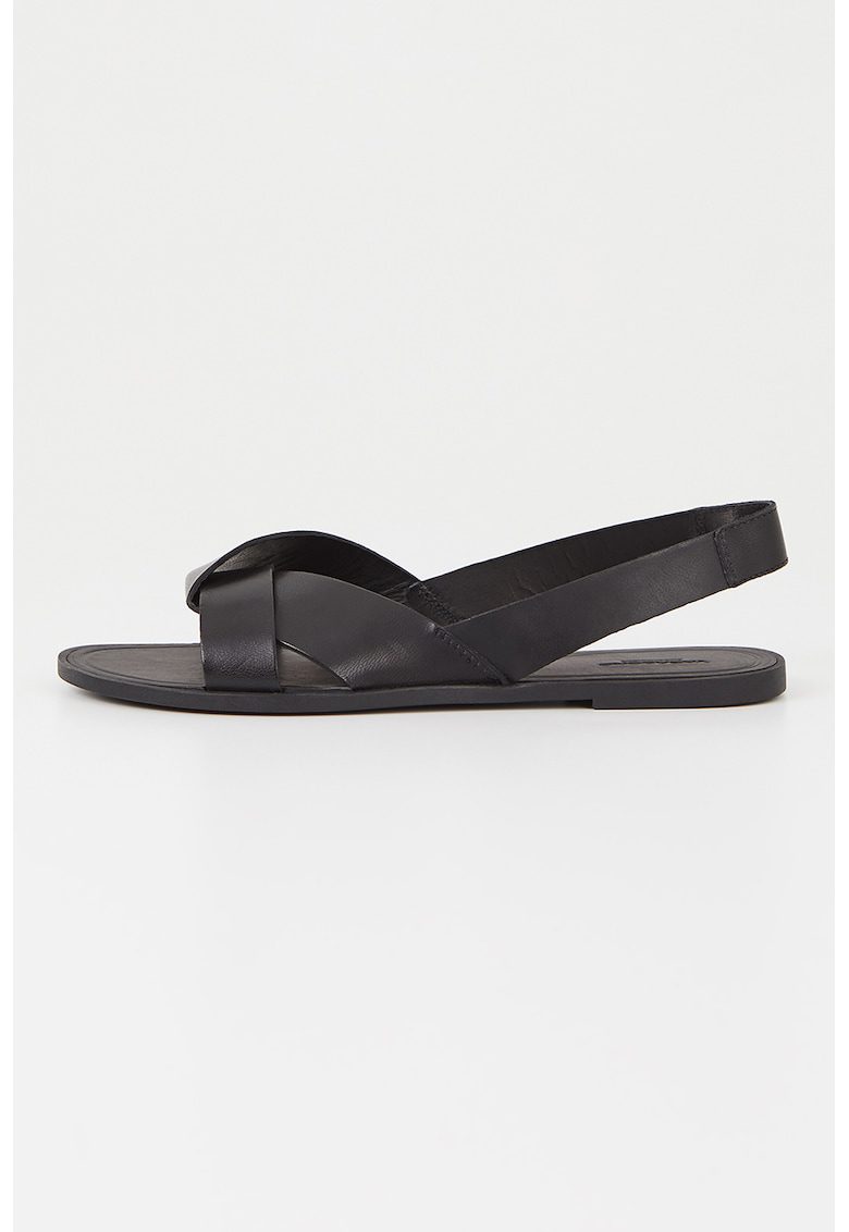 Sandale slingback de piele - Negru