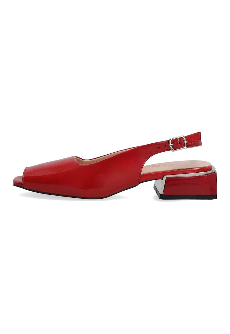 Sandale din piele lacuita cu bareta slingback