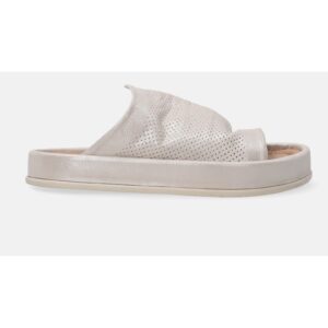 Papuci din piele cu detalii perforate -
