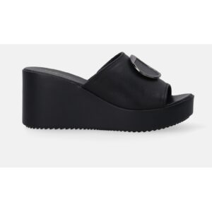 Papuci din piele cu talpa wedge
