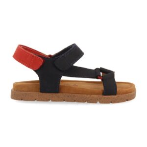 Sandale de piele cu velcro Depoe - Rosu/Bleumarin