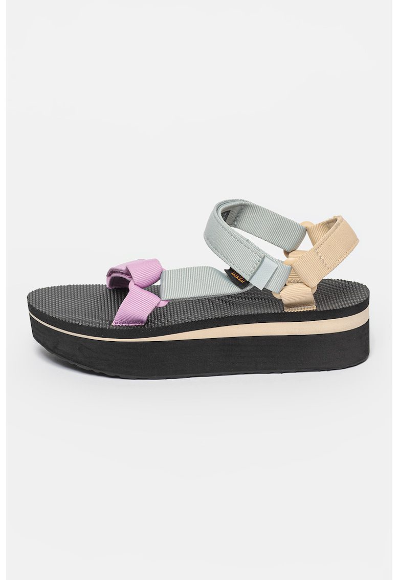 Sandale wedge din material textil cu velcro Universal