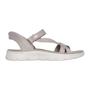 Sandale slip-on cu logo si talpa plata - Maro taupe