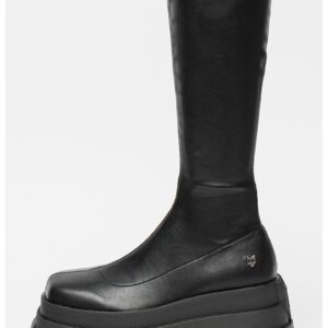Cizme wedge fara inchidere Sin - Negru