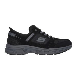 Pantofi Slip-Ins de plasa cu garnituri de piele intoarsa pentru drumetii Oak Canyon - Negru