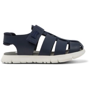 Sandale fisherman de piele cu velcro - Bleumarin