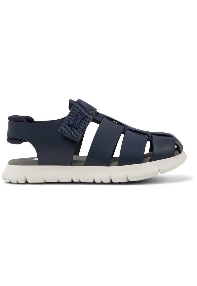 Sandale fisherman de piele cu velcro - Bleumarin