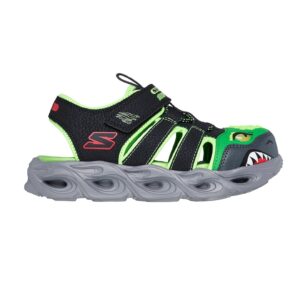 Sandale cu velcro Thermo Splash - Negru/Verde lime