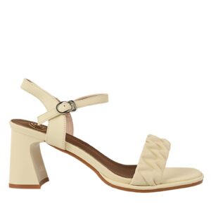 Sandale casual - dama -  49001 crem - piele ecologica - toc - Crem