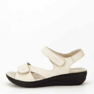 Sandale bej din piele naturala Sara 129 confort 15214 - Bej