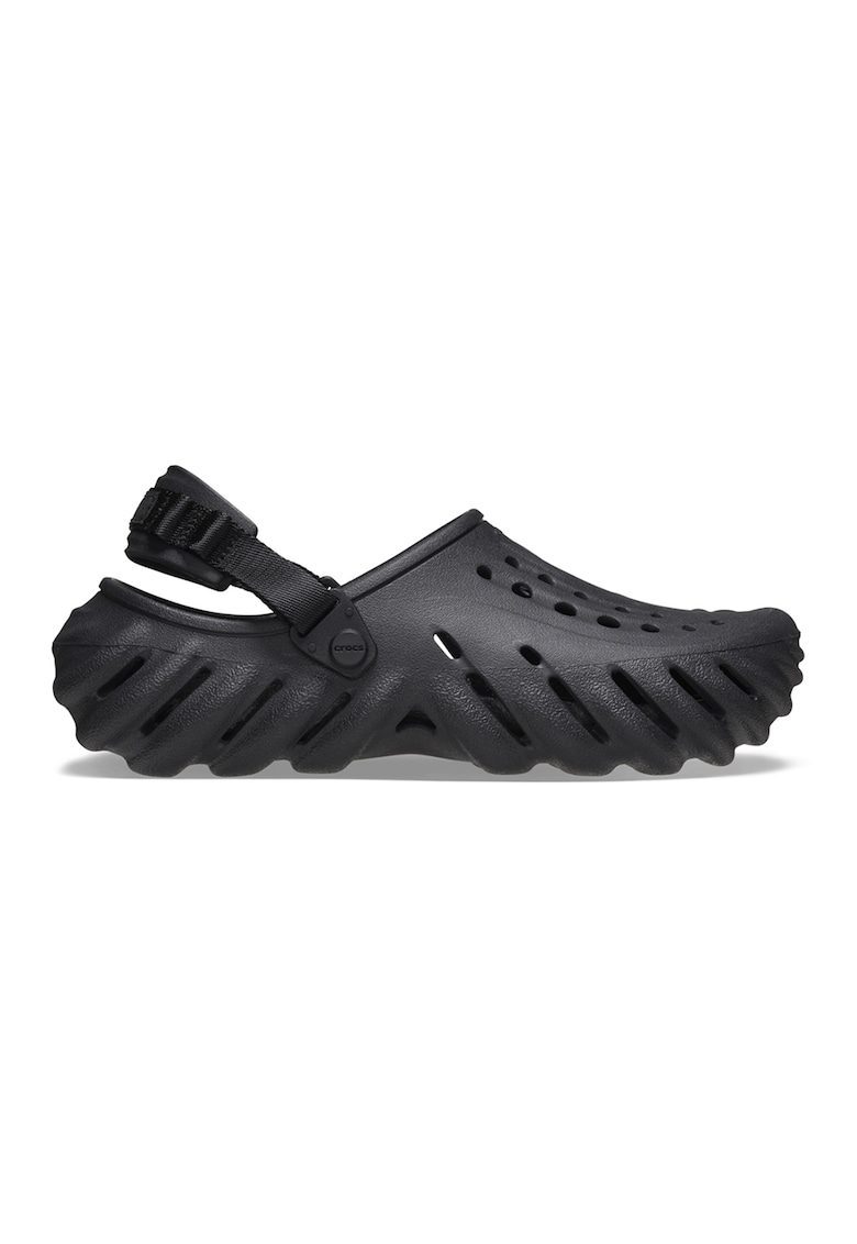 Saboti slingback unisex cu model uni - Negru