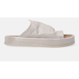 Papuci flatform din piele cu design perforat