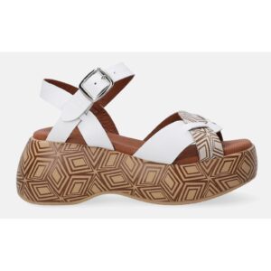 SANDALE ALBE CU PLATFORMA SI MODEL GEOMETRIC MARIMEA